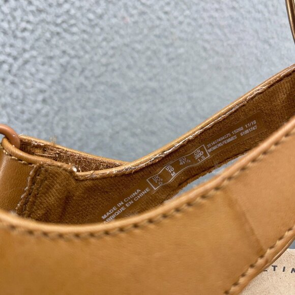 Clark Collection Sandals Womens 10 M Tan Comfort Shoes Leather Slingback Wedge - Picture 6 of 13